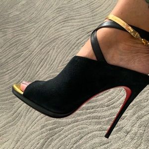 Women’s Christian Louboutins ankle strapped heels